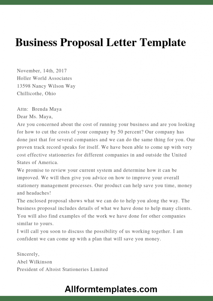 Business Proposal Letter For Partnership