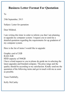 Business Letter Format For Quotation