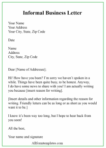 Informal Business Letter Format