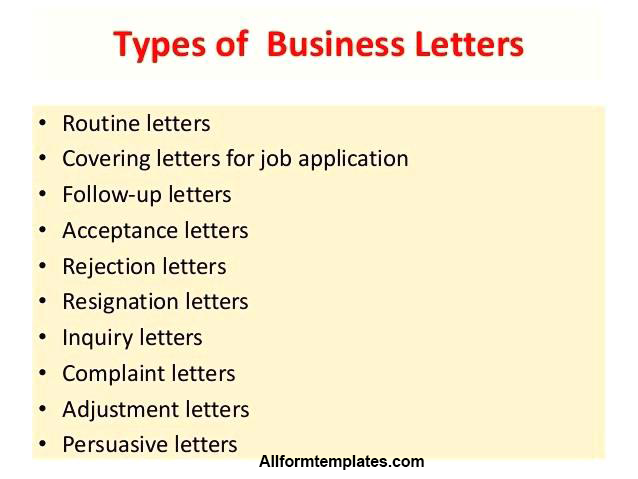 Types Of Business Letter Format