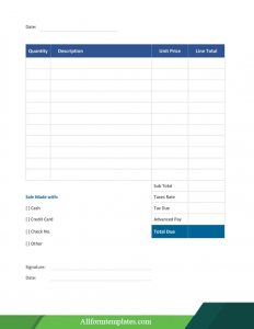 Invoice Receipt Template Excel