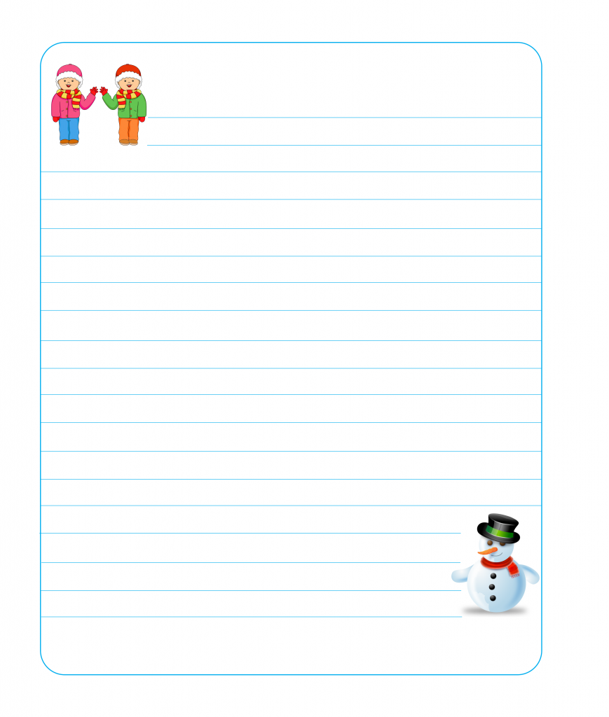 Winter Lined Writing Paper