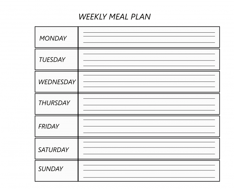 Bi Weekly Meal Planner