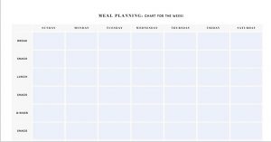 Blank Monthly Meal Planner Template