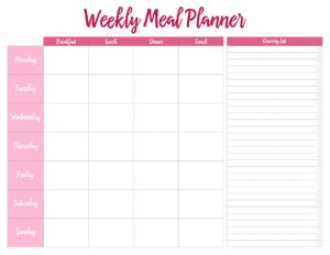 Meal Planner Calendar
