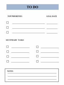 Things To Do List Template