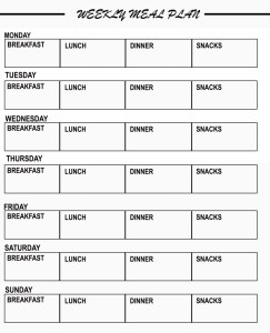Weekly Meal Planner Template with Grocery List