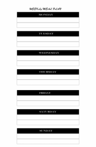 Weekly Meal Planner Template with Snacks