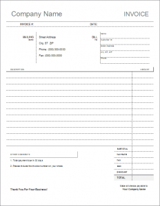 Free Printable Invoice Format