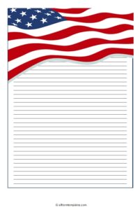 American flag writing paper