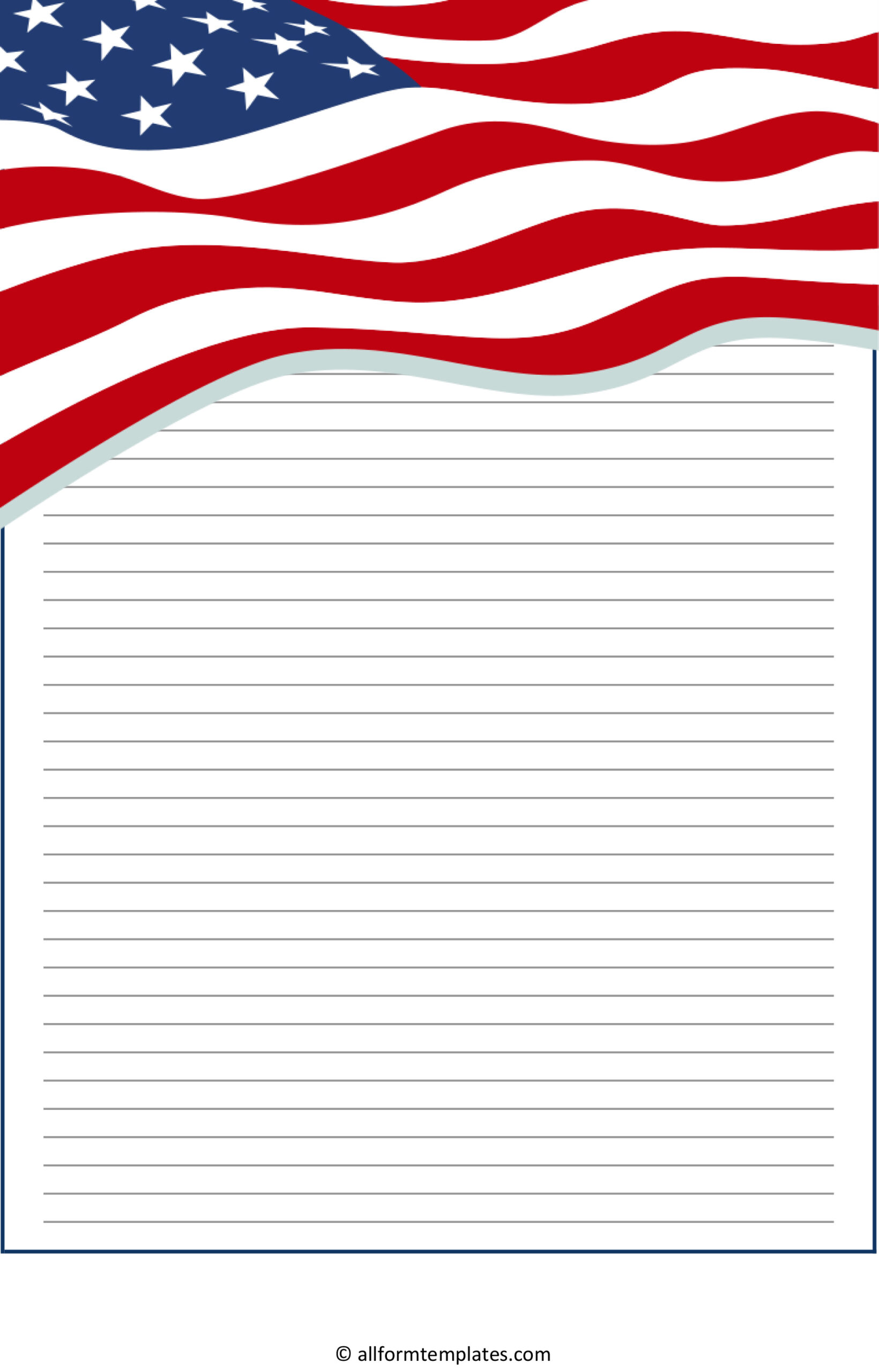 American flag writing paper HD All Form Templates