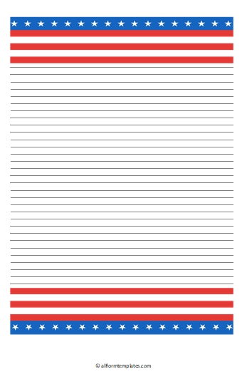 The American flag writing paper