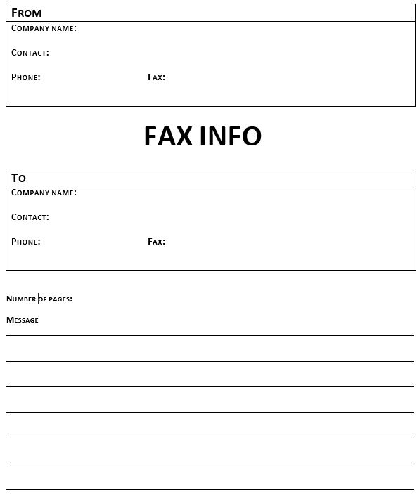 fax cover sheet professional